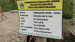 DIDUGA ADA KEJANGGALAN ANGGARAN PEMBANGUNAN GORONG-GORONG DI DESA BALONGTUNJUNG, APH DAN INSPEKTORAT DIMINTA TURUN TANGAN