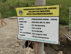 DIDUGA ADA KEJANGGALAN ANGGARAN PEMBANGUNAN GORONG-GORONG DI DESA BALONGTUNJUNG, APH DAN INSPEKTORAT DIMINTA TURUN TANGAN