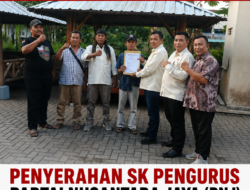 PENYERAHAN SK PENGURUS PARTAI NUSANTARA JAYA (PNJ) DPC BOYOLALI, DPC SEMARANG DAN KOORDINATOR SOLO RAYA