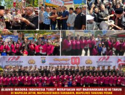 Prank Hari Bhayangkara, PJU Polda Jatim, Polrestabes & Polres Pelabuhan Tanjung Perak Keluar Hadapi Massa AMI, Ujungnya Malah Potong Kue