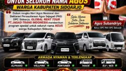 Program Sewa Mobil Gratis bagi Pemilik Nama Agus di Sidoarjo Hadir Selama Agustus 2026