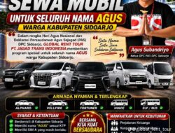 Program Sewa Mobil Gratis bagi Pemilik Nama Agus di Sidoarjo Hadir Selama Agustus 2026